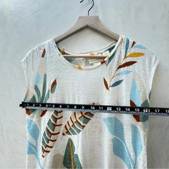 Cynthia Rowley || 100% Linen Women’s Sleeveless Shirt Floral Small - Picture 3 of 7